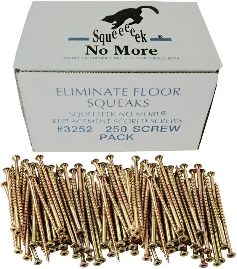 SQUEEEK NO MORE Counter-Snap Screws for SQUEEEK NO MORE Squeaky Floor Repair Kit â€“ Replacement Screws â€“ Zinc-Plated, Rust-Resistant for Hardwood, Carpet, Vinyl & Linoleum Floors (250 Count) - Image 1